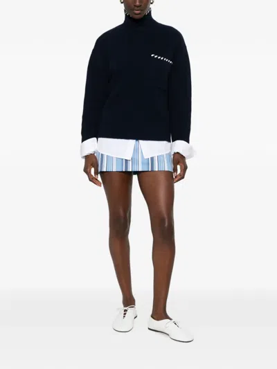 Sandro Ribbed-knit Sweater In Blue