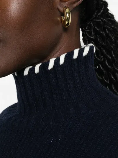 Sandro Ribbed-knit Sweater In Blue