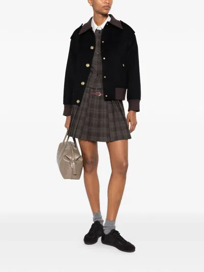Sandro Epaulette Wool Jacket In Black