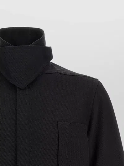 Rick Owens Wool Single Breasted Coat In Black