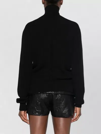 Rick Owens Wool Turtleneck Bodysuit In Black