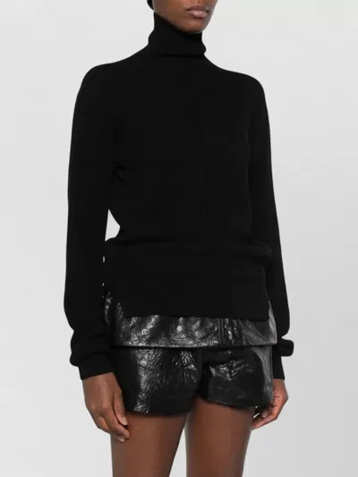 Rick Owens Wool Turtleneck Bodysuit In Black