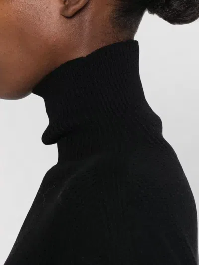 Rick Owens Wool Turtleneck Bodysuit In Black