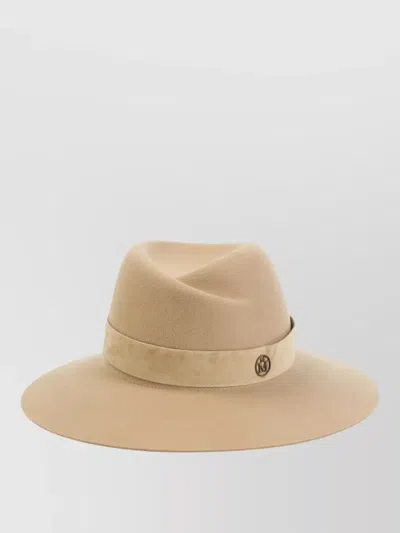 Maison Michel Wool Fedora Hat In Neutral