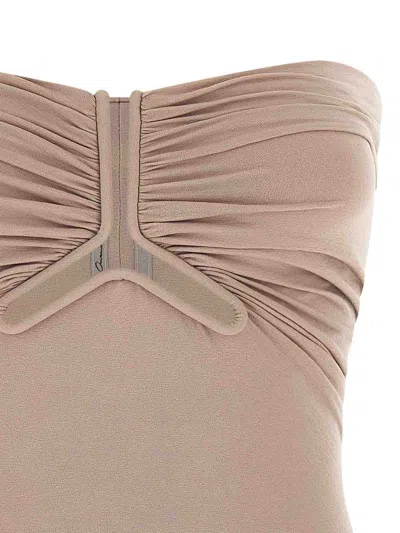 Rick Owens Pink Solid Strapless Top In Color Carne Y Neutral
