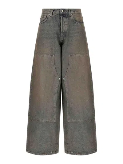 Haikure Wide-leg Patch Pocket Jeans In Azul