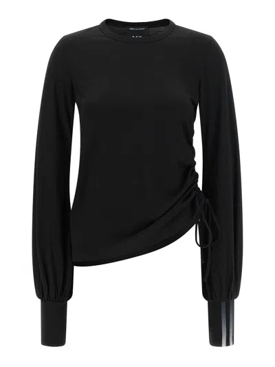 Y-3 Merino Wool With Side Drawstring Long-sleeve T-shirt In Black