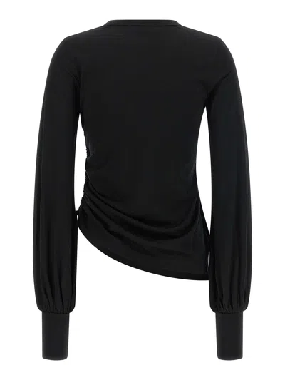 Y-3 Merino Wool With Side Drawstring Long-sleeve T-shirt In Black