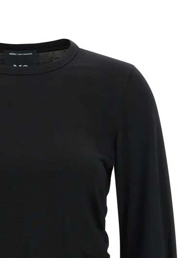 Y-3 Merino Wool With Side Drawstring Long-sleeve T-shirt In Black
