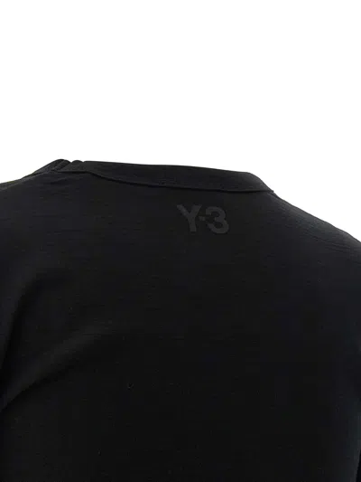 Y-3 Merino Wool With Side Drawstring Long-sleeve T-shirt In Black