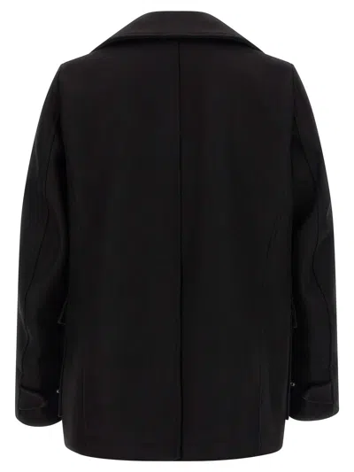 Dsquared2 Wool Double-breasted Coat In Negro