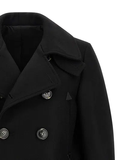 Dsquared2 Wool Double-breasted Coat In Negro