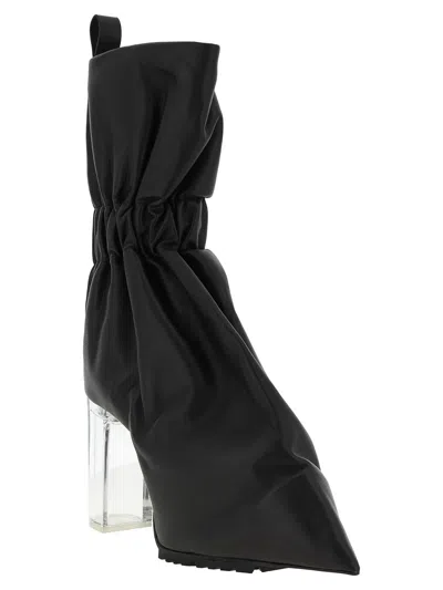 Rick Owens 'pull On Cuffed Taquito' Ankle Boots In Negro