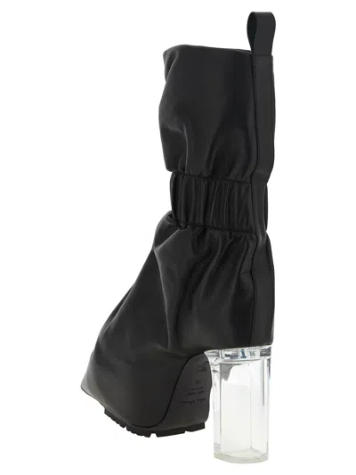 Rick Owens 'pull On Cuffed Taquito' Ankle Boots In Negro
