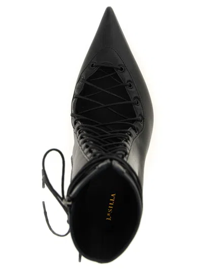 Le Silla Black Colette Ankle Boots In Negro