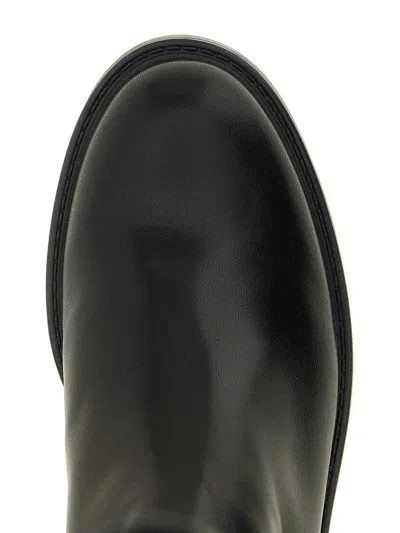 Stuart Weitzman Black Nappa Leather And Fabric Celia Boots In Negro
