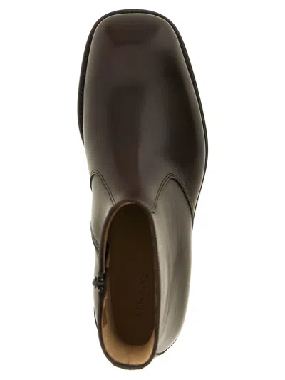 Lemaire Leather Ankle Boots In Marrón