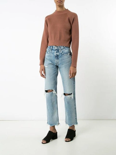 Shop Moussy Distressed High-rise Jeans