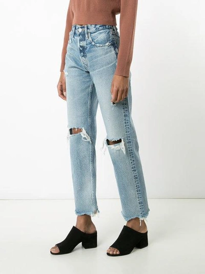 Shop Moussy Distressed High-rise Jeans