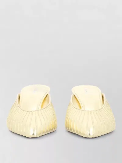 Versace Leather Mules In Gold