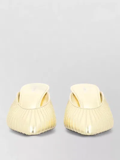 Versace Leather Mules In Gold