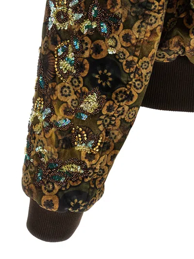 Dries Van Noten Embellished Bomber Jacket In Brown