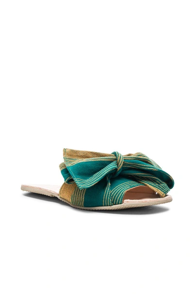 Shop Brother Vellies Burkina Slide In Green,stripes