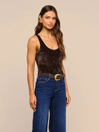 L'agence Kalea Velvet Bodysuit In Dark Java