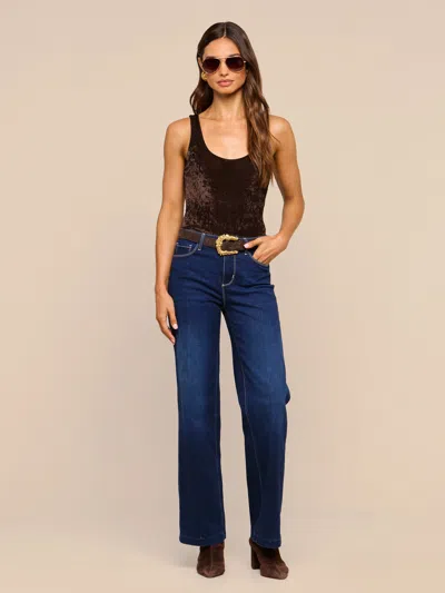 L'agence Kalea Velvet Bodysuit In Dark Java