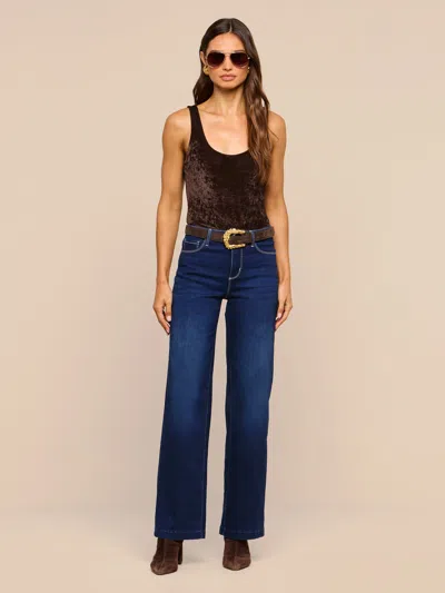 L'agence Kalea Velvet Bodysuit In Dark Java