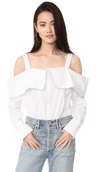Clu Off The Shoulder Shirt In White