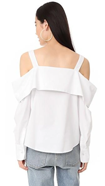 Shop Clu Off The Shoulder Shirt In White