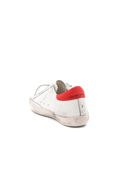 Shop Golden Goose Superstar In White Leather & Red