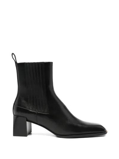 Sandro Metal-tip Elasticated-panel Ankle Boots In Black