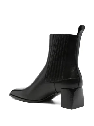 Sandro Metal-tip Elasticated-panel Ankle Boots In Black