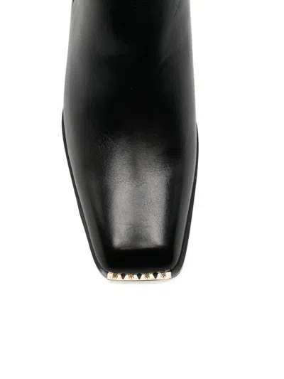 Sandro Metal-tip Elasticated-panel Ankle Boots In Black