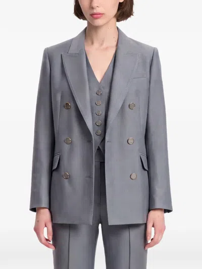 Zimmermann Double-breasted Peak-lapels Jacket In Blue