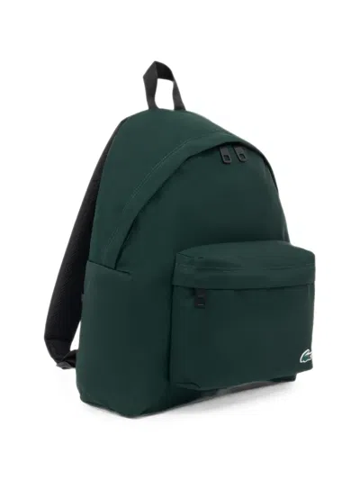 Lacoste Logo-patch Backpack In Green