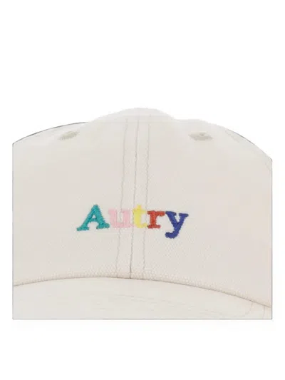 Autry Logo-embroidered Distressed Baseball Cap In White