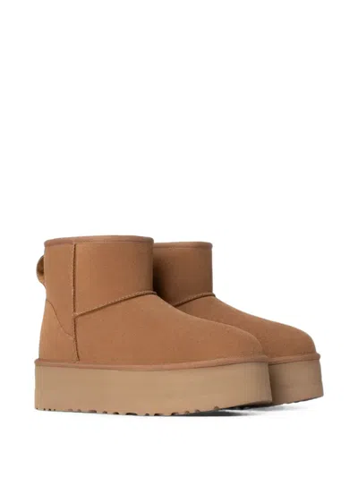 Ugg Classic Mini Platform Ankle Boots In Brown