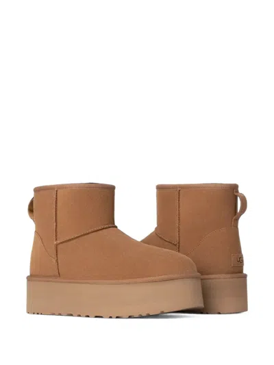 Ugg Classic Mini Platform Ankle Boots In Brown
