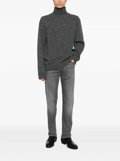 Jacob Cohen Distressed Cotton Jeans In Gray