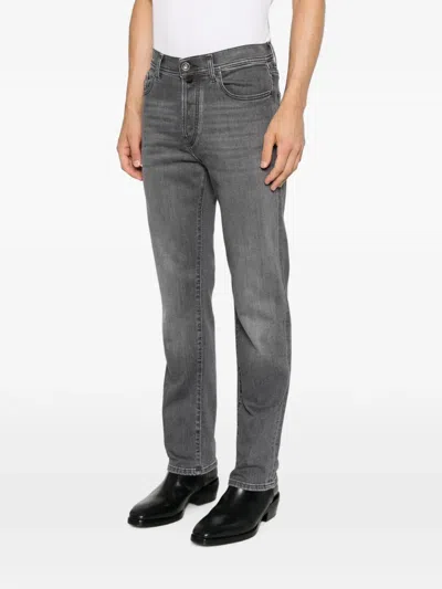 Jacob Cohen Distressed Cotton Jeans In Gray