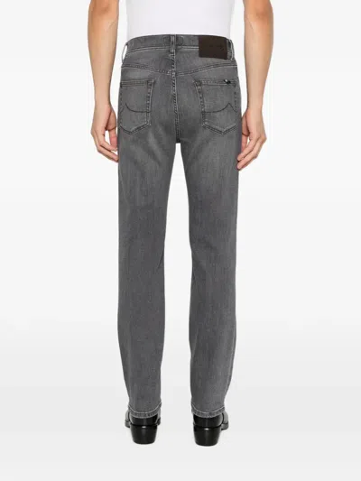 Jacob Cohen Distressed Cotton Jeans In Gray