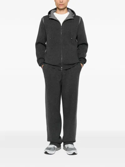 Panicale Zip-up Drawstring Hoodie In Black