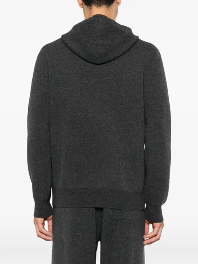 Panicale Zip-up Drawstring Hoodie In Black