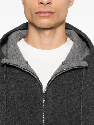 Panicale Zip-up Drawstring Hoodie In Black
