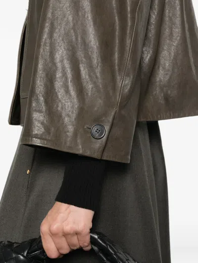 Weekend Max Mara Button-up Wide-sleeve Jacket In Brown