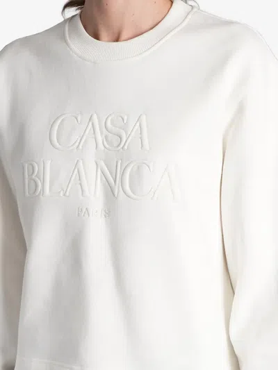 Casablanca Logo-embroidered Sweatshirt In White