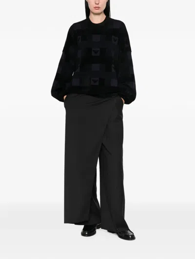 Emporio Armani Logo-patterned Chenille Sweater In Multi